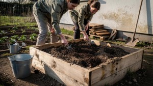 Drvene gredice zemlja