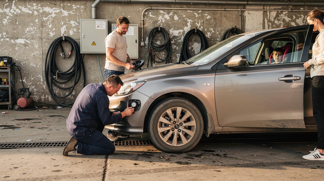 Mehaničar pregled automobila prednji deo