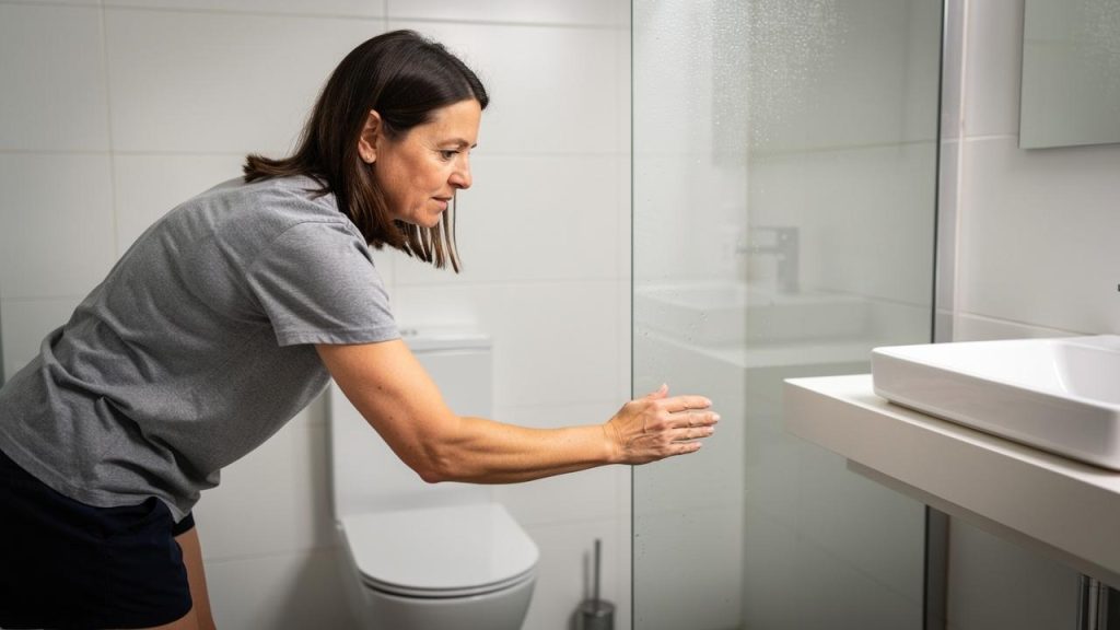 Žena staklena vrata tuš