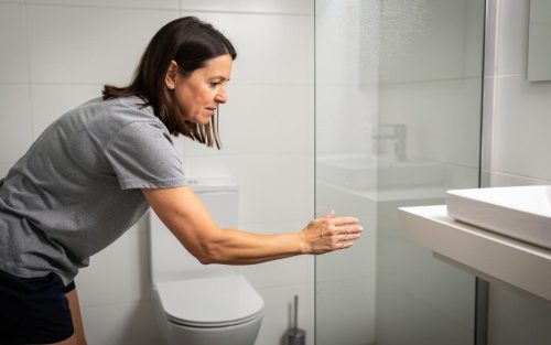 Žena staklena vrata tuš