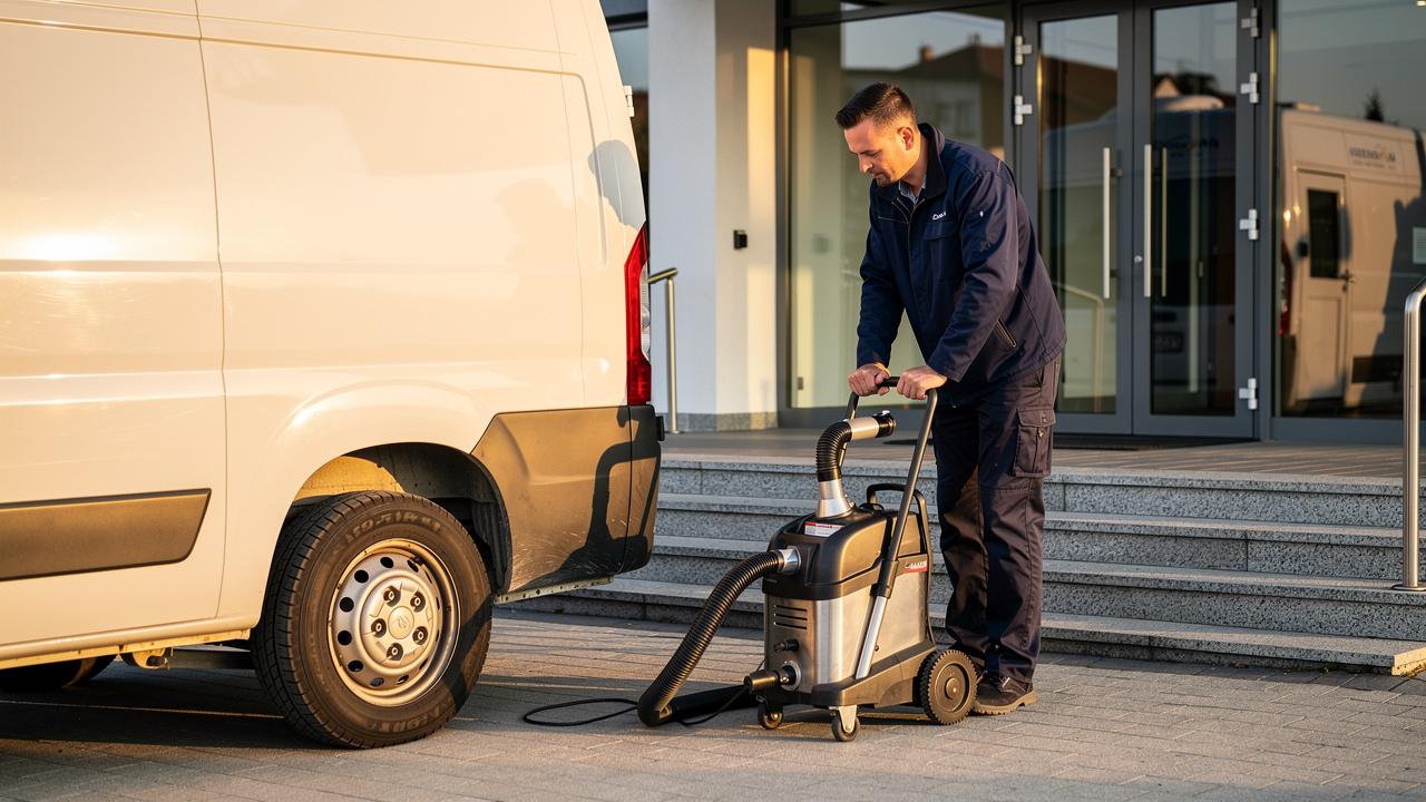 Muškarac industrijski usisivač kombi